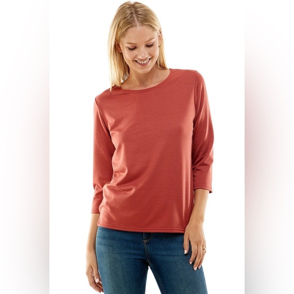 Southern Lady- Coral Long Sleeve Top Size S